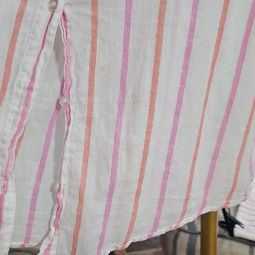 Fabletics White Pajama Set with Pink and Orange Stripes - Picture 7 of 8